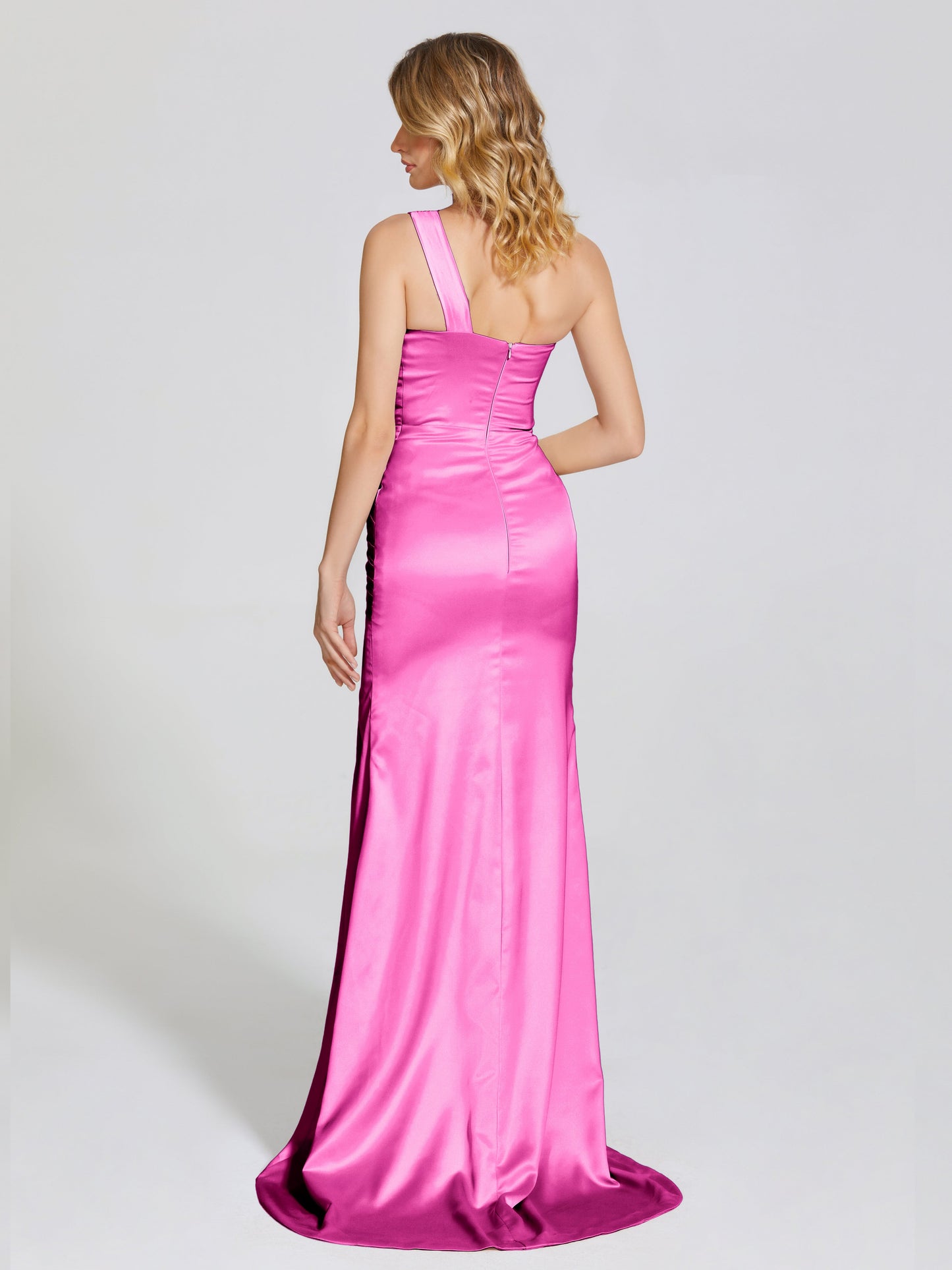 Jayla One-Shoulder Trumpet Soft Satin Bridesmaid Dress