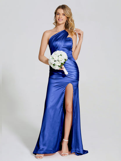 Jayla One-Shoulder Trumpet Soft Satin Bridesmaid Dress
