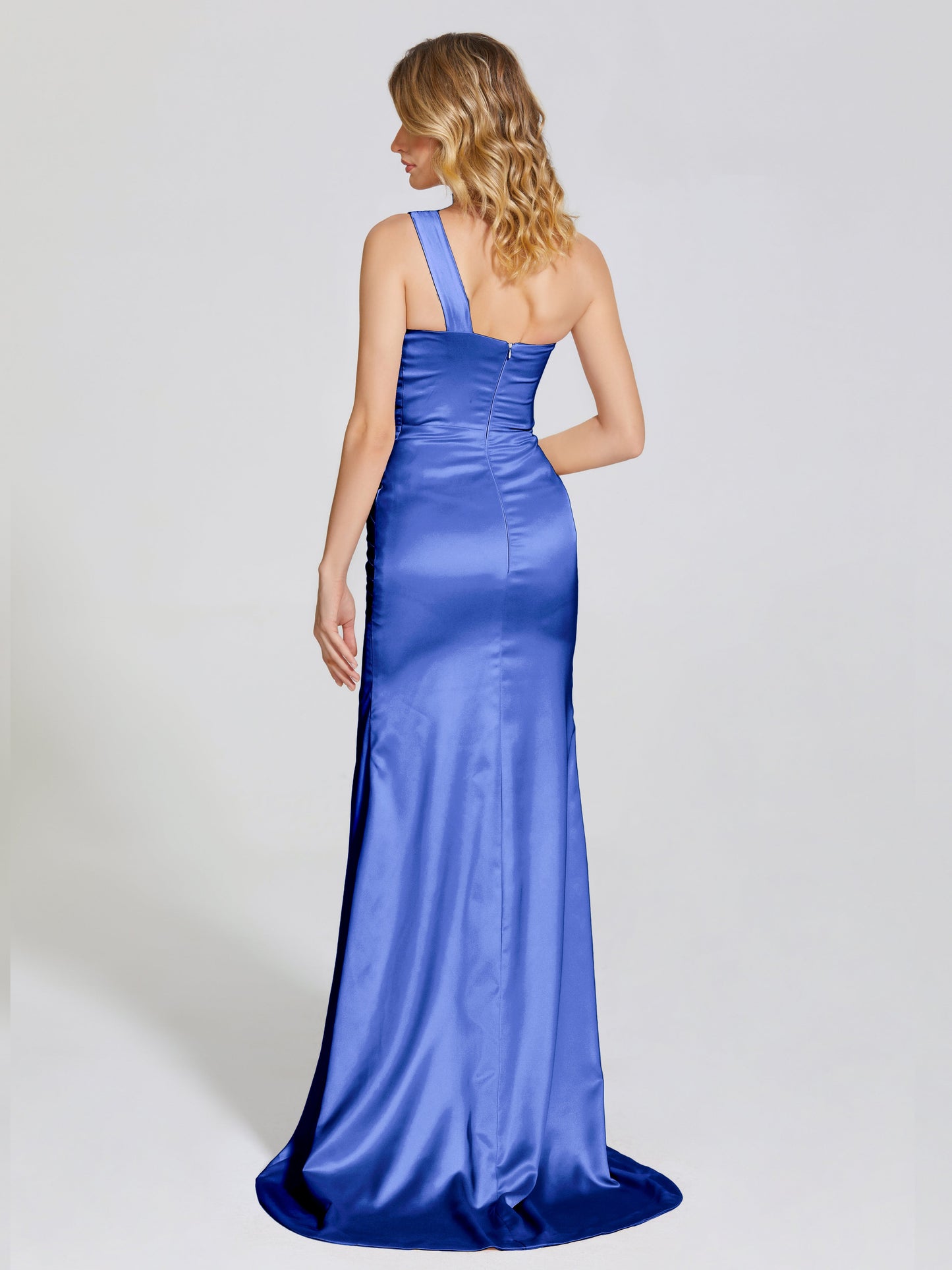 Jayla One-Shoulder Trumpet Soft Satin Bridesmaid Dress