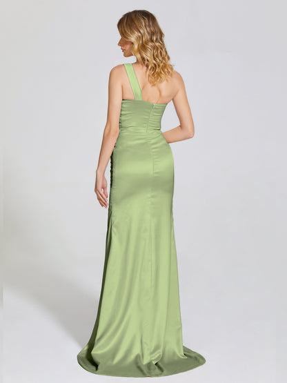 Jayla One-Shoulder Trumpet Soft Satin Bridesmaid Dress