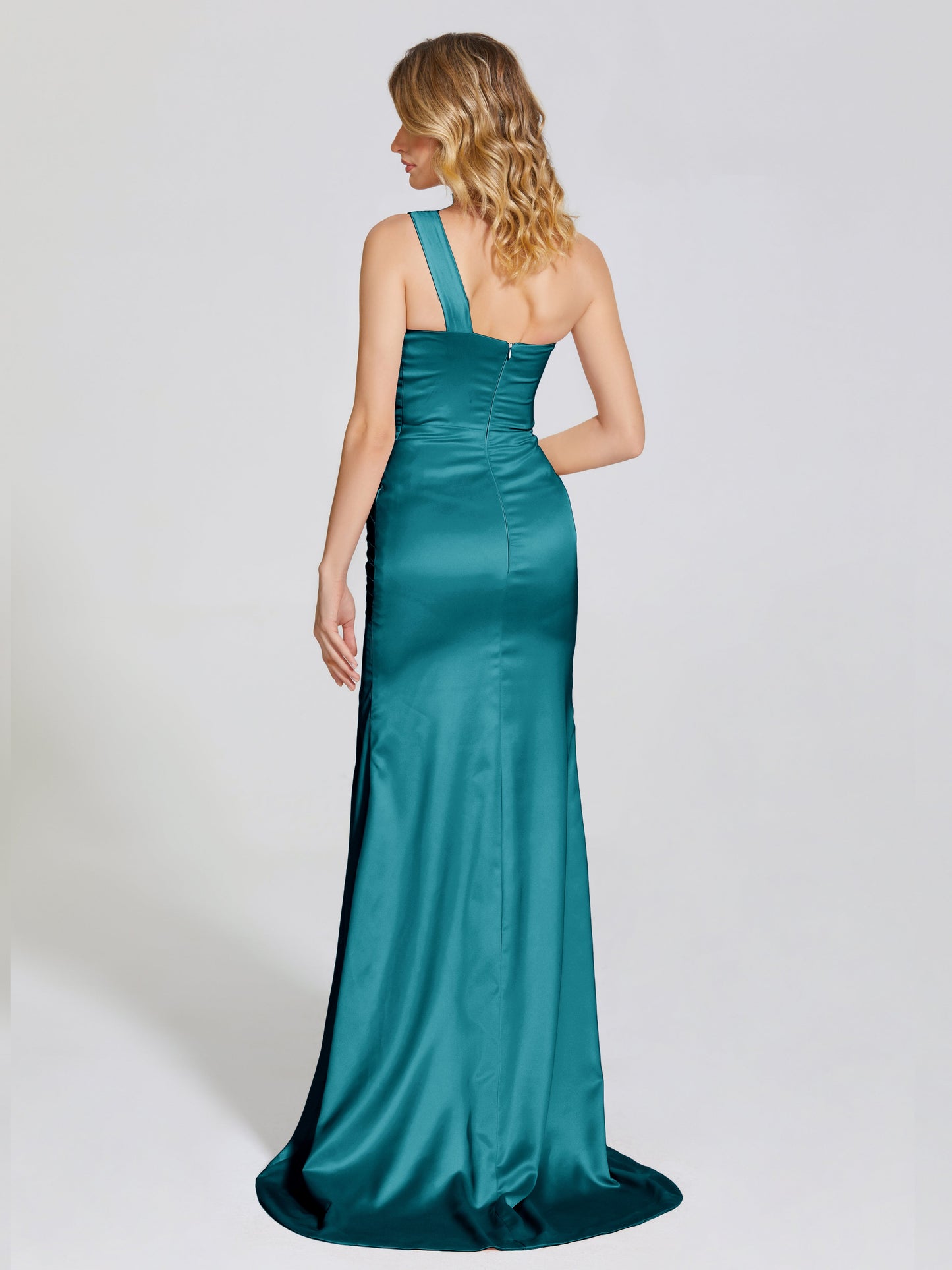 Jayla One-Shoulder Trumpet Soft Satin Bridesmaid Dress