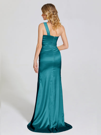 Jayla One-Shoulder Trumpet Soft Satin Bridesmaid Dress