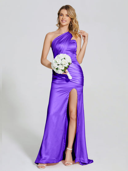 Jayla One-Shoulder Trumpet Soft Satin Bridesmaid Dress