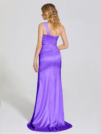 Jayla One-Shoulder Trumpet Soft Satin Bridesmaid Dress