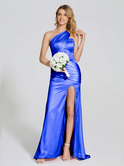 Jayla One-Shoulder Trumpet Soft Satin Bridesmaid Dress