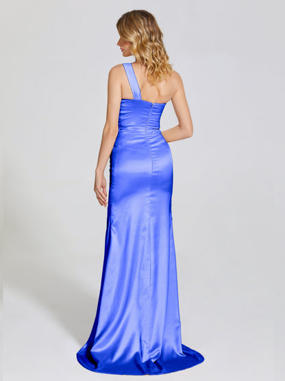 Jayla One-Shoulder Trumpet Soft Satin Bridesmaid Dress