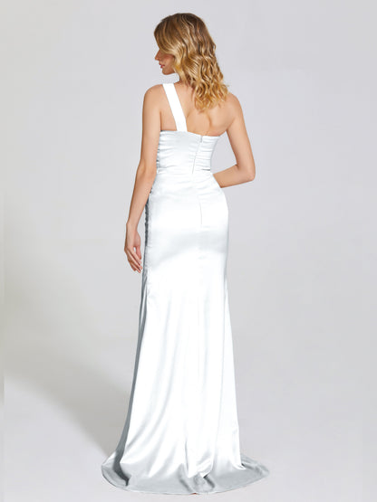 Jayla One-Shoulder Trumpet Soft Satin Bridesmaid Dress