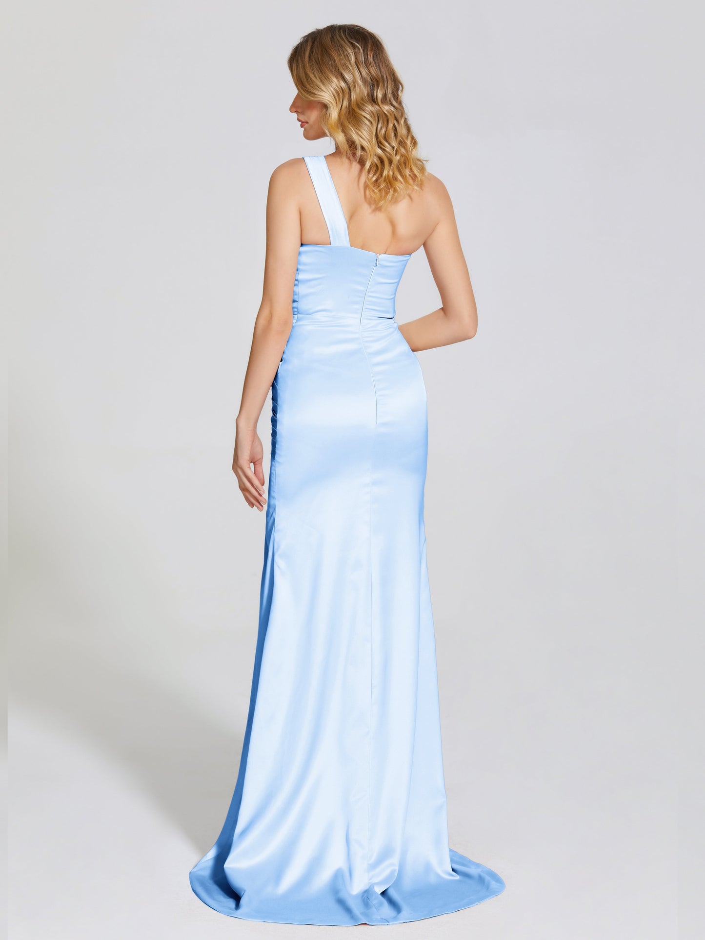 Jayla One-Shoulder Trumpet Soft Satin Bridesmaid Dress