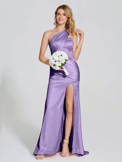 Jayla One-Shoulder Trumpet Soft Satin Bridesmaid Dress
