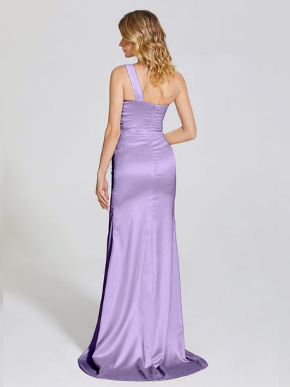 Jayla One-Shoulder Trumpet Soft Satin Bridesmaid Dress