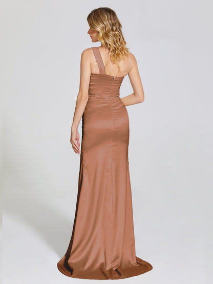 Jayla One-Shoulder Trumpet Soft Satin Bridesmaid Dress