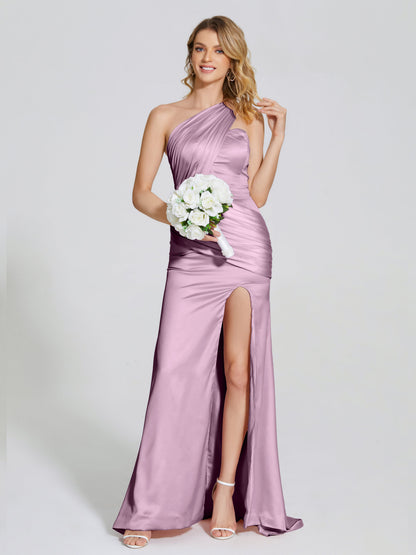 Jayla One-Shoulder Trumpet Soft Satin Bridesmaid Dress