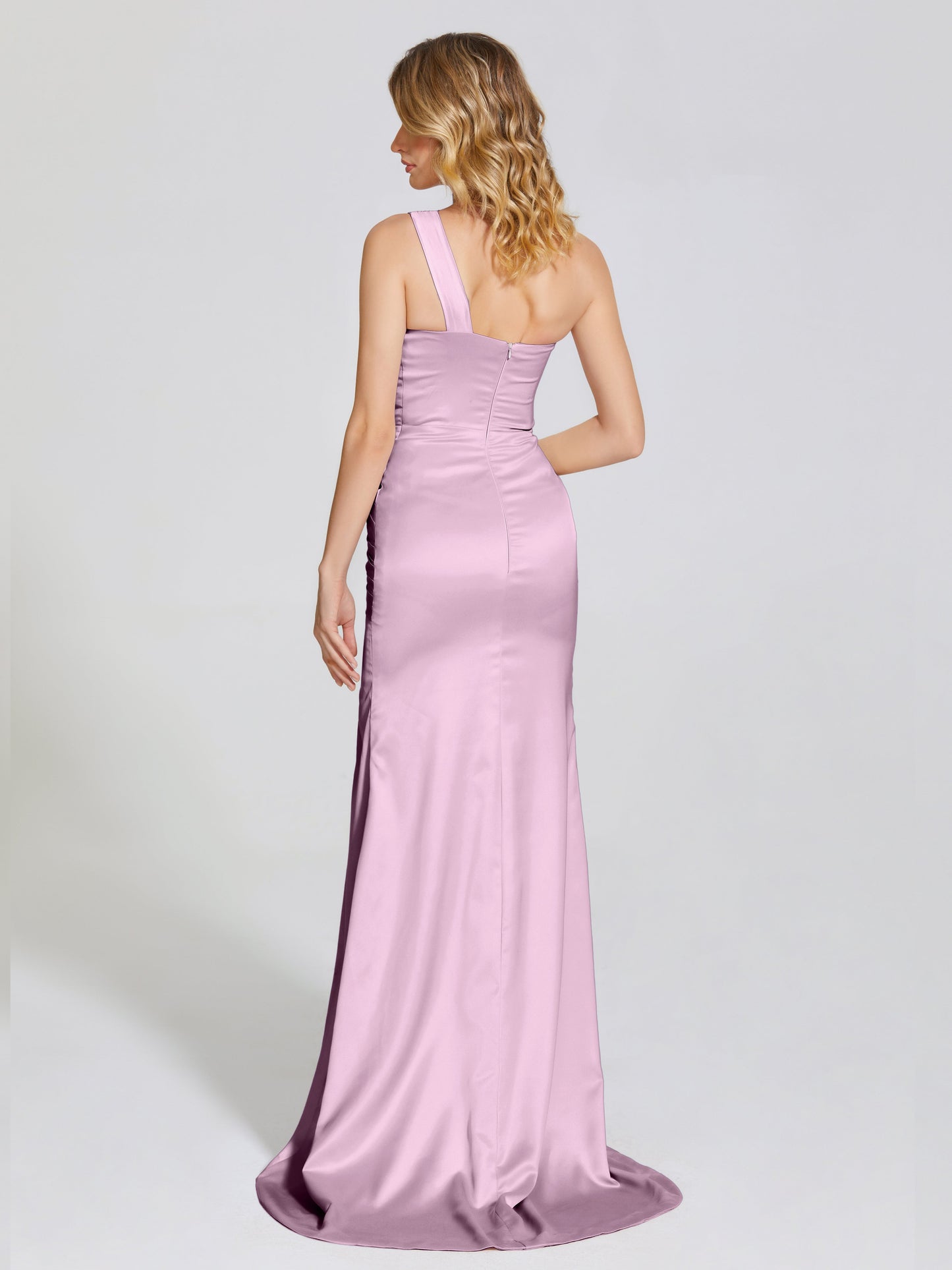Jayla One-Shoulder Trumpet Soft Satin Bridesmaid Dress