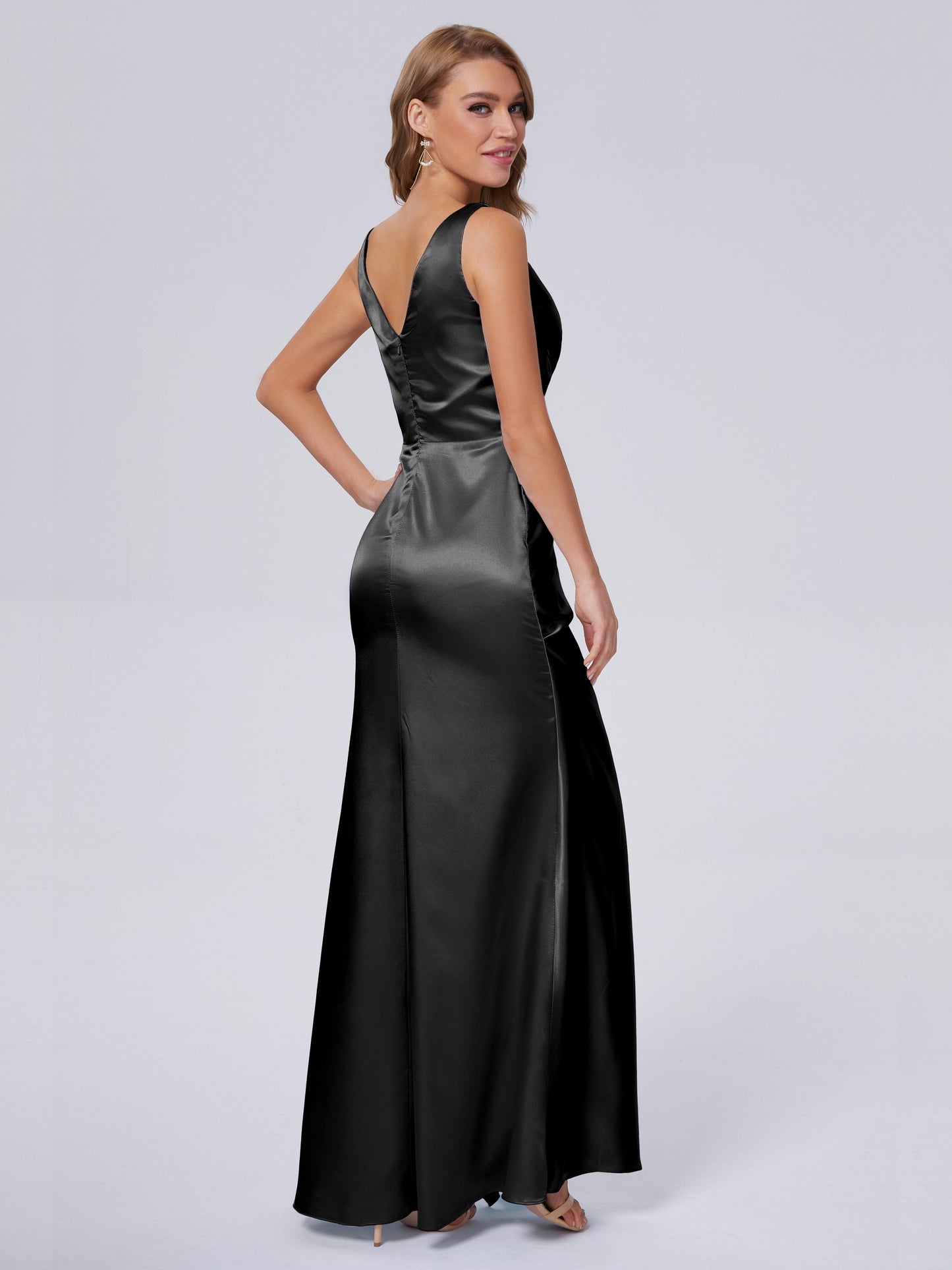 Parker Straps Soft Satin Long Bridesmaid Dresses