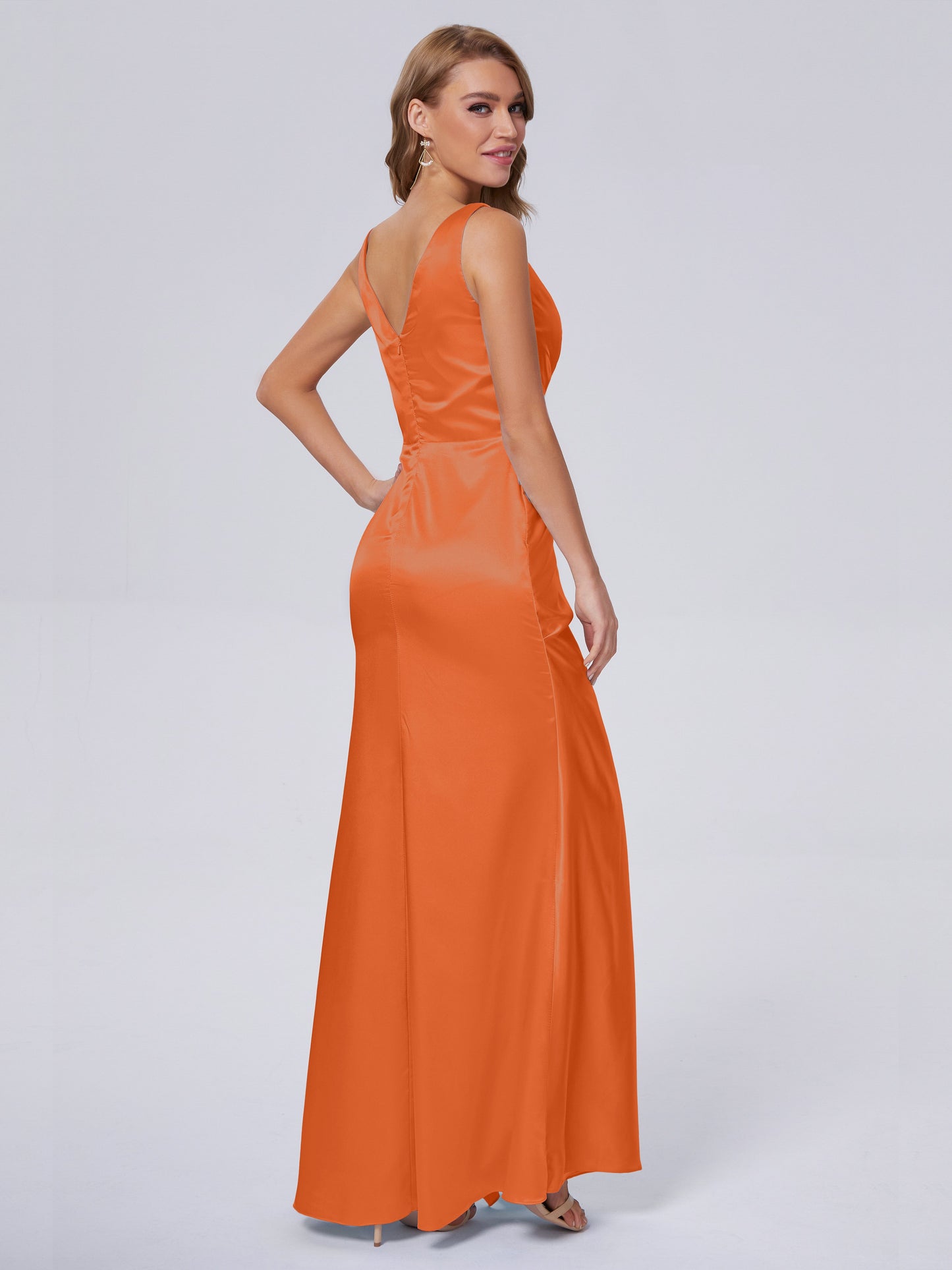 Parker Straps Soft Satin Long Bridesmaid Dresses