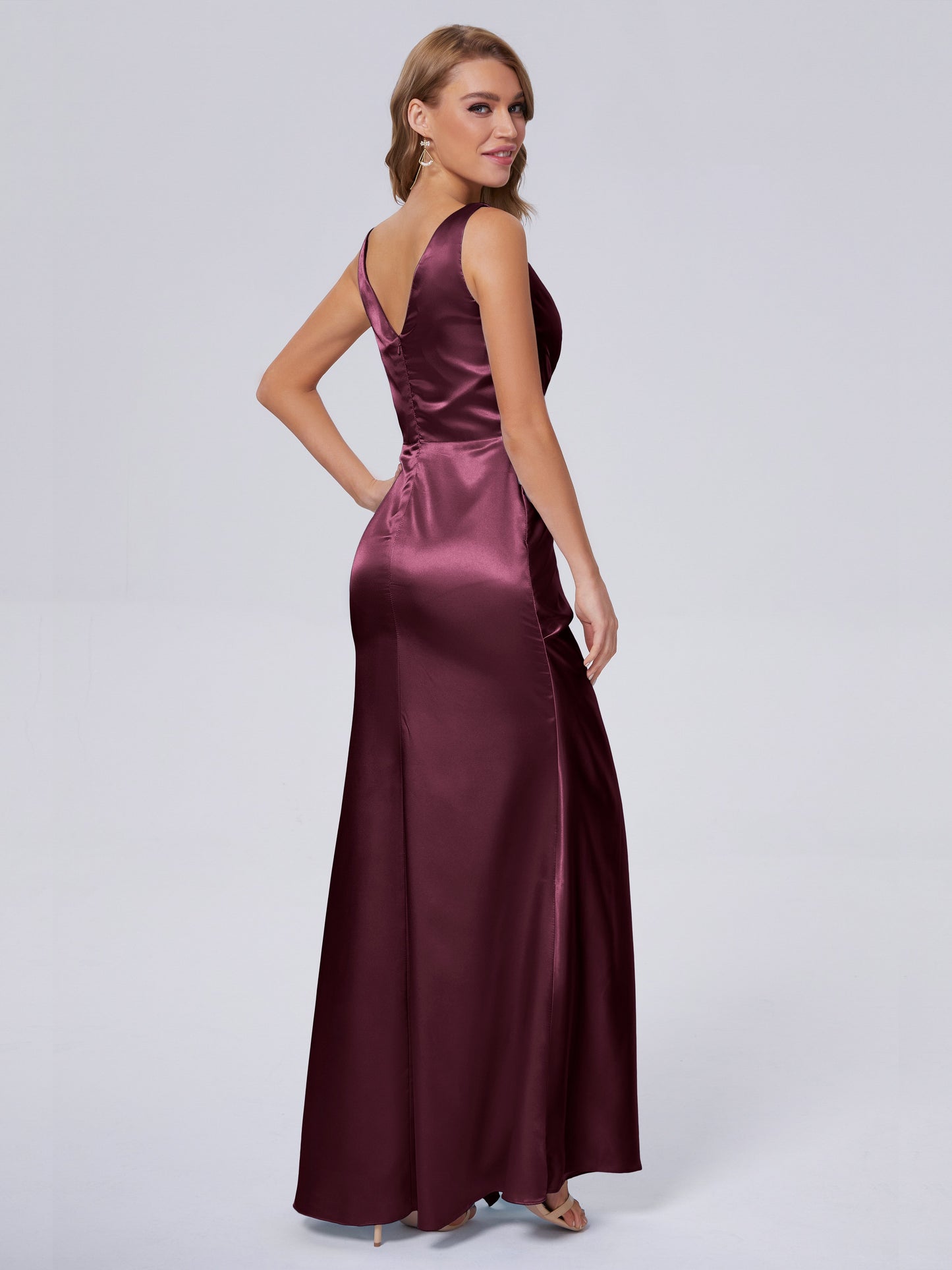 Parker Straps Soft Satin Long Bridesmaid Dresses