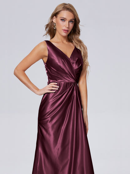 Parker Straps Soft Satin Long Bridesmaid Dresses