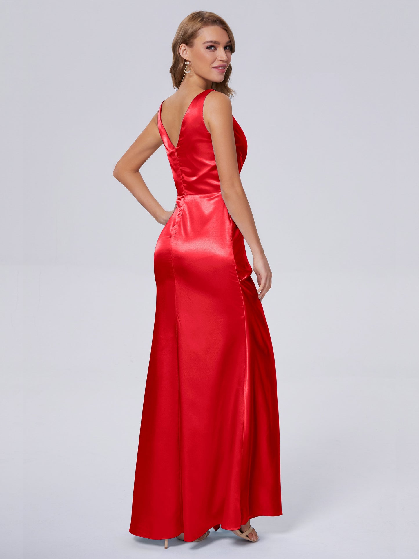 Parker Straps Soft Satin Long Bridesmaid Dresses