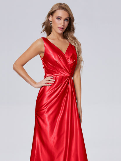 Parker Straps Soft Satin Long Bridesmaid Dresses