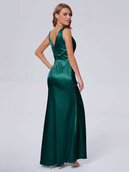 Parker Straps Soft Satin Long Bridesmaid Dresses