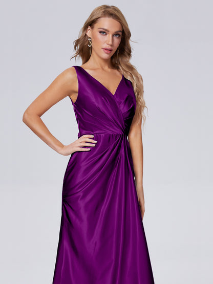 Parker Straps Soft Satin Long Bridesmaid Dresses