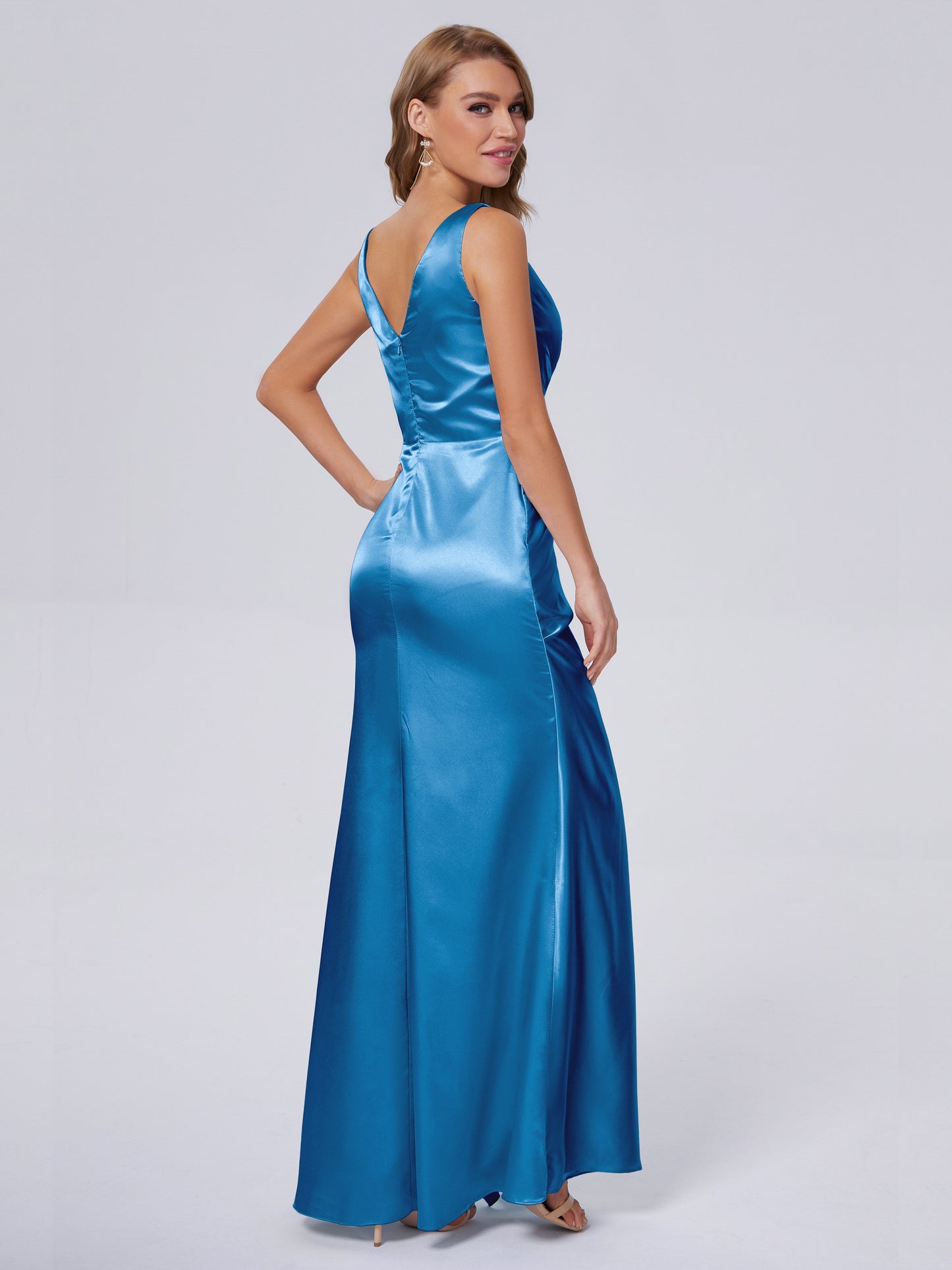 Parker Straps Soft Satin Long Bridesmaid Dresses