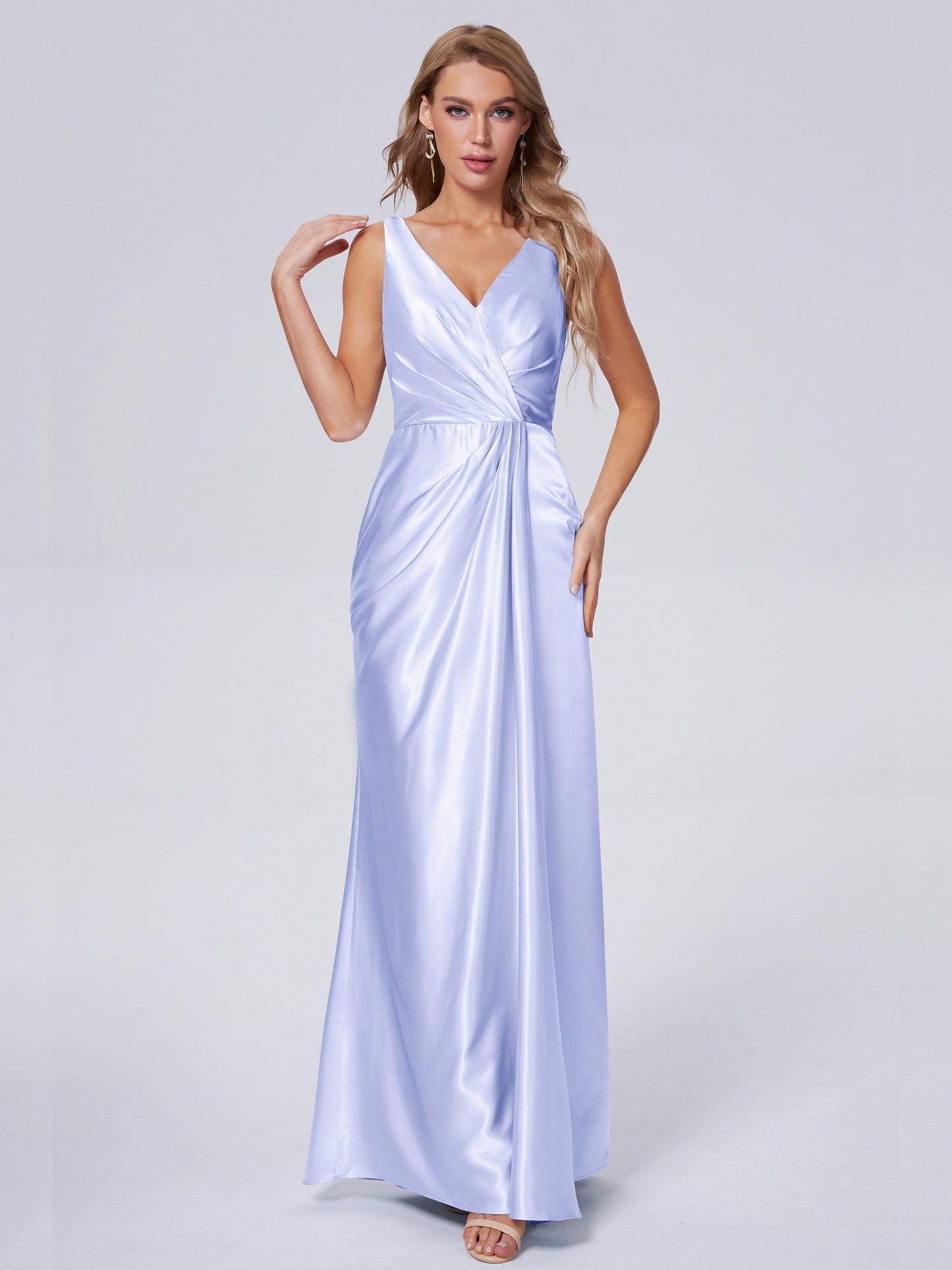 Parker Straps Soft Satin Long Bridesmaid Dresses