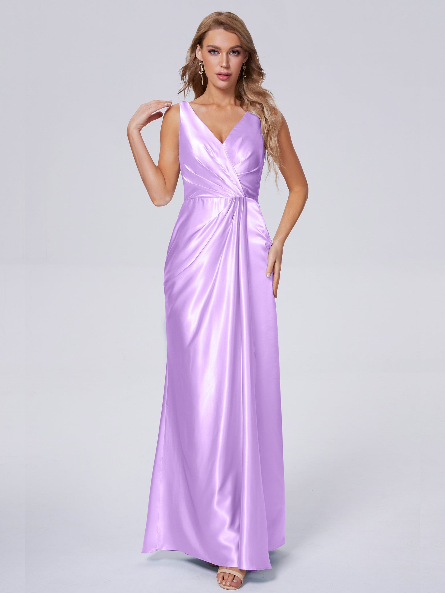 Parker Straps Soft Satin Long Bridesmaid Dresses