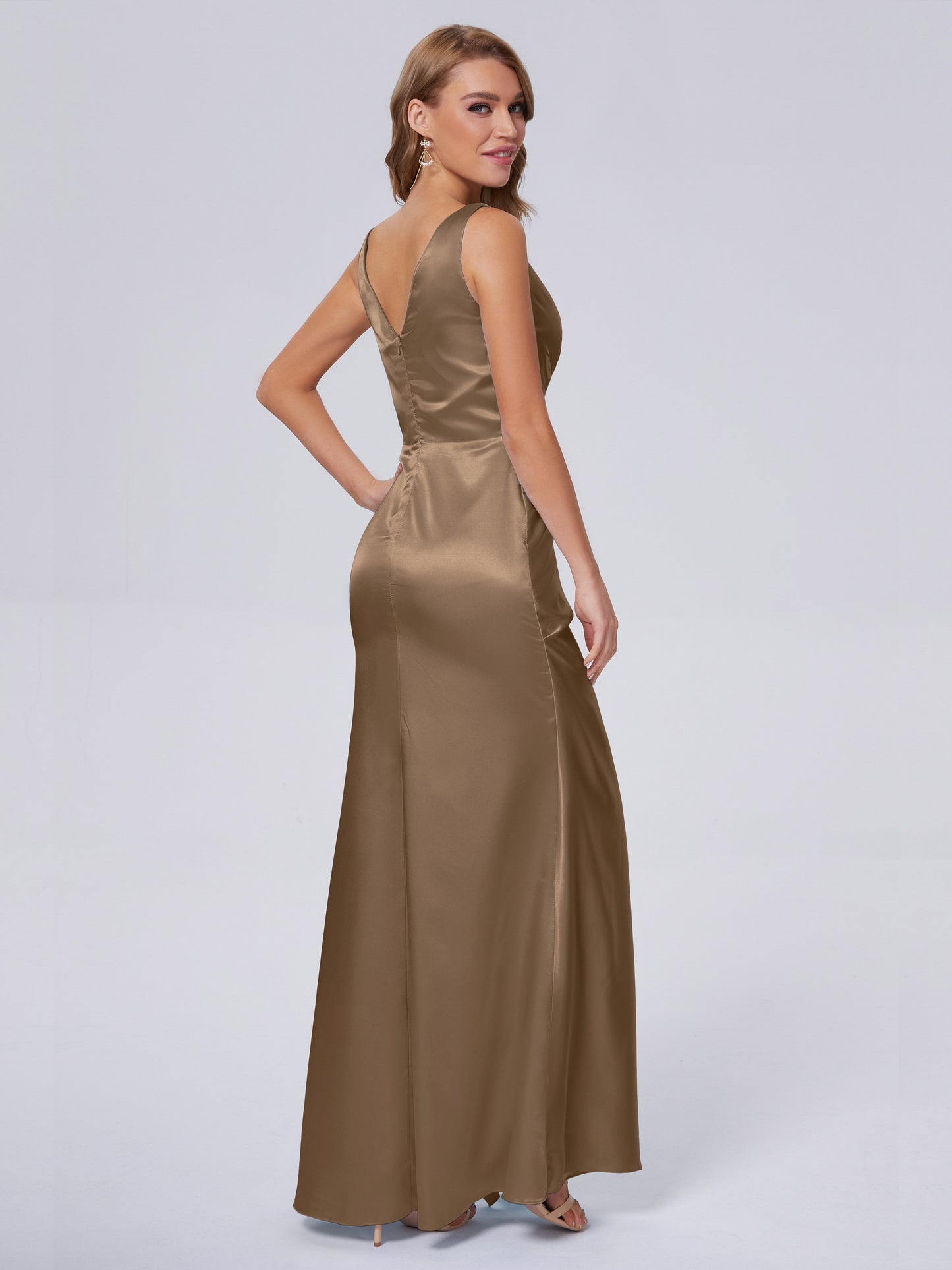 Parker Straps Soft Satin Long Bridesmaid Dresses