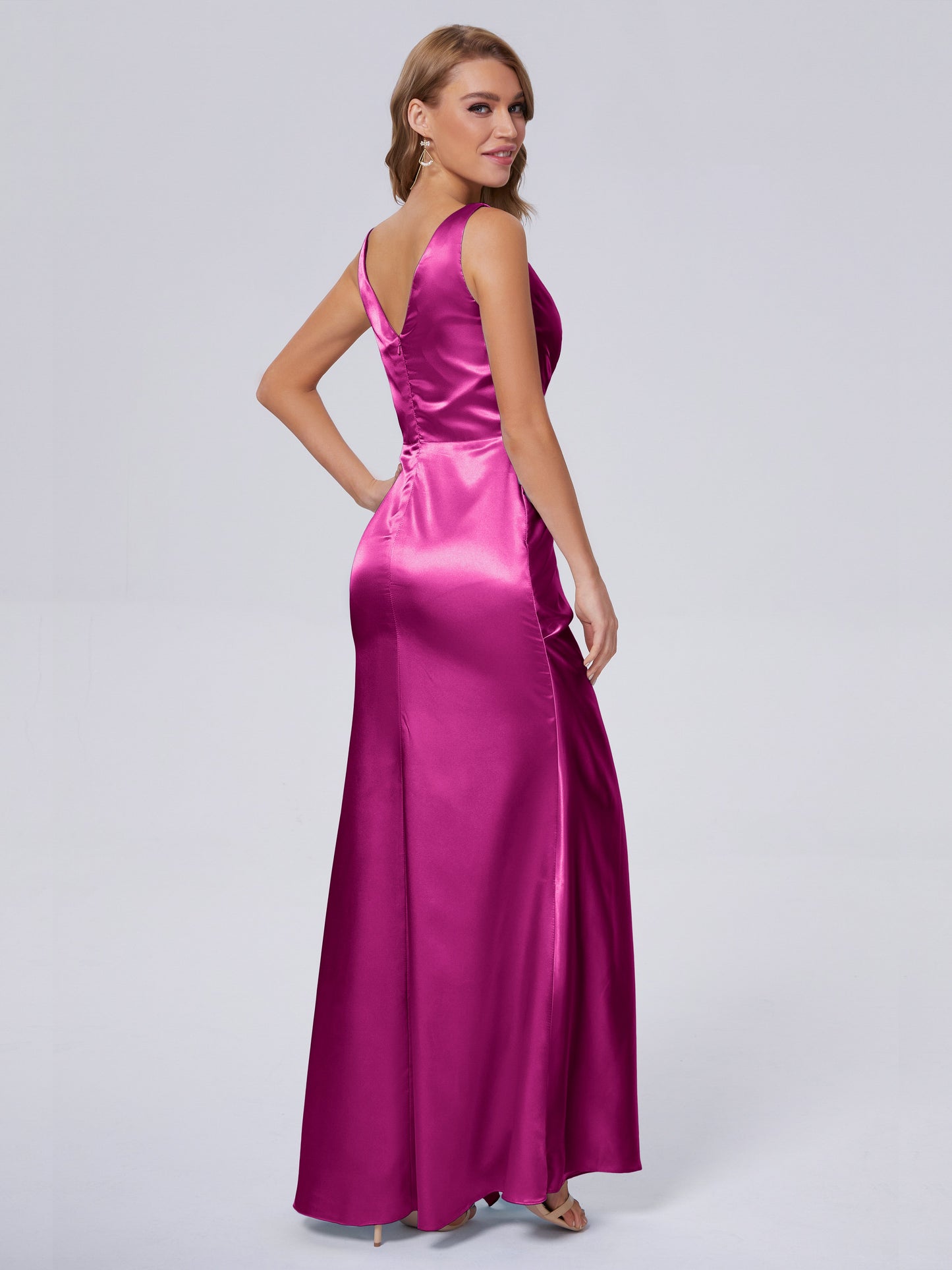 Parker Straps Soft Satin Long Bridesmaid Dresses