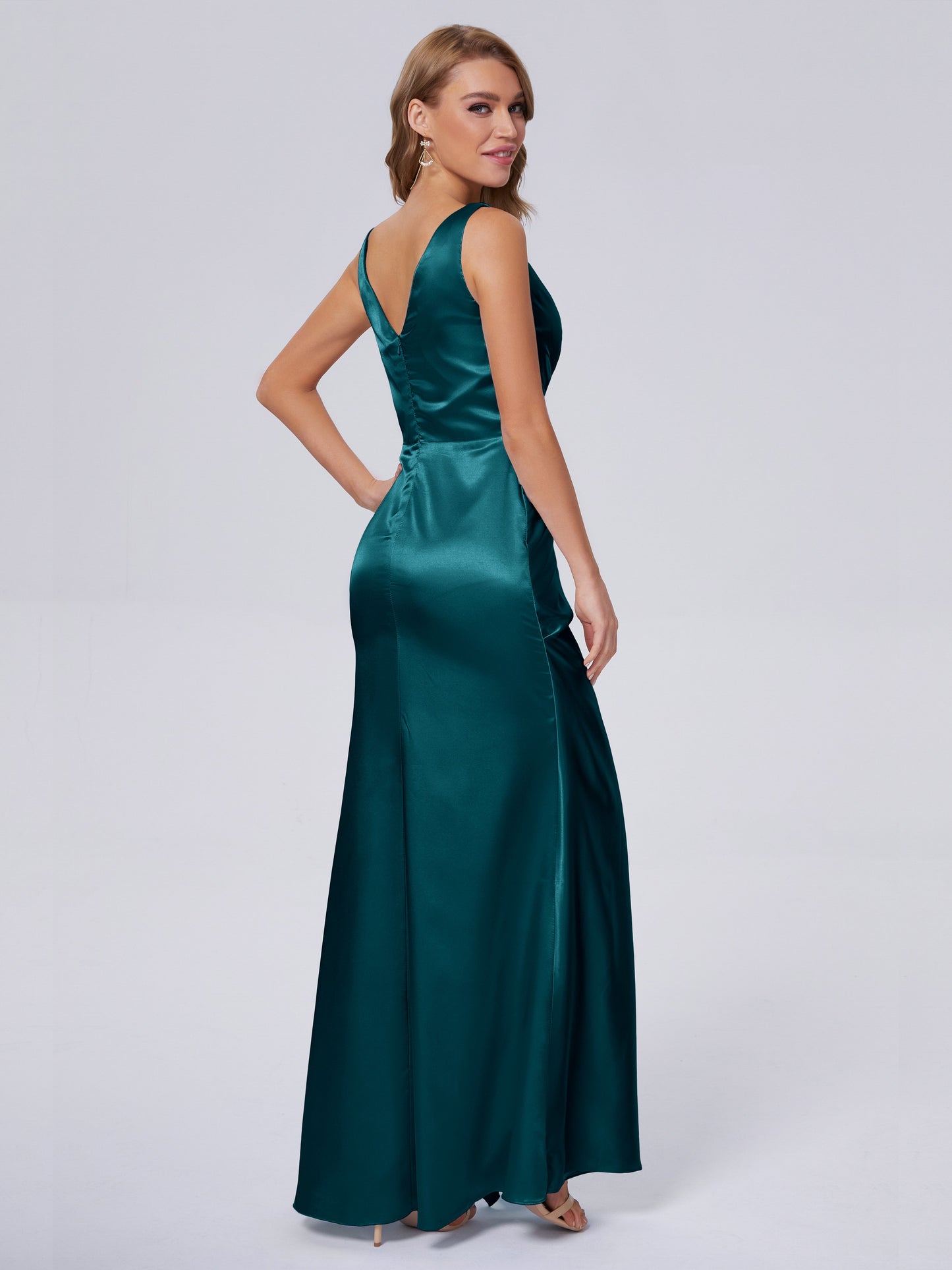 Parker Straps Soft Satin Long Bridesmaid Dresses