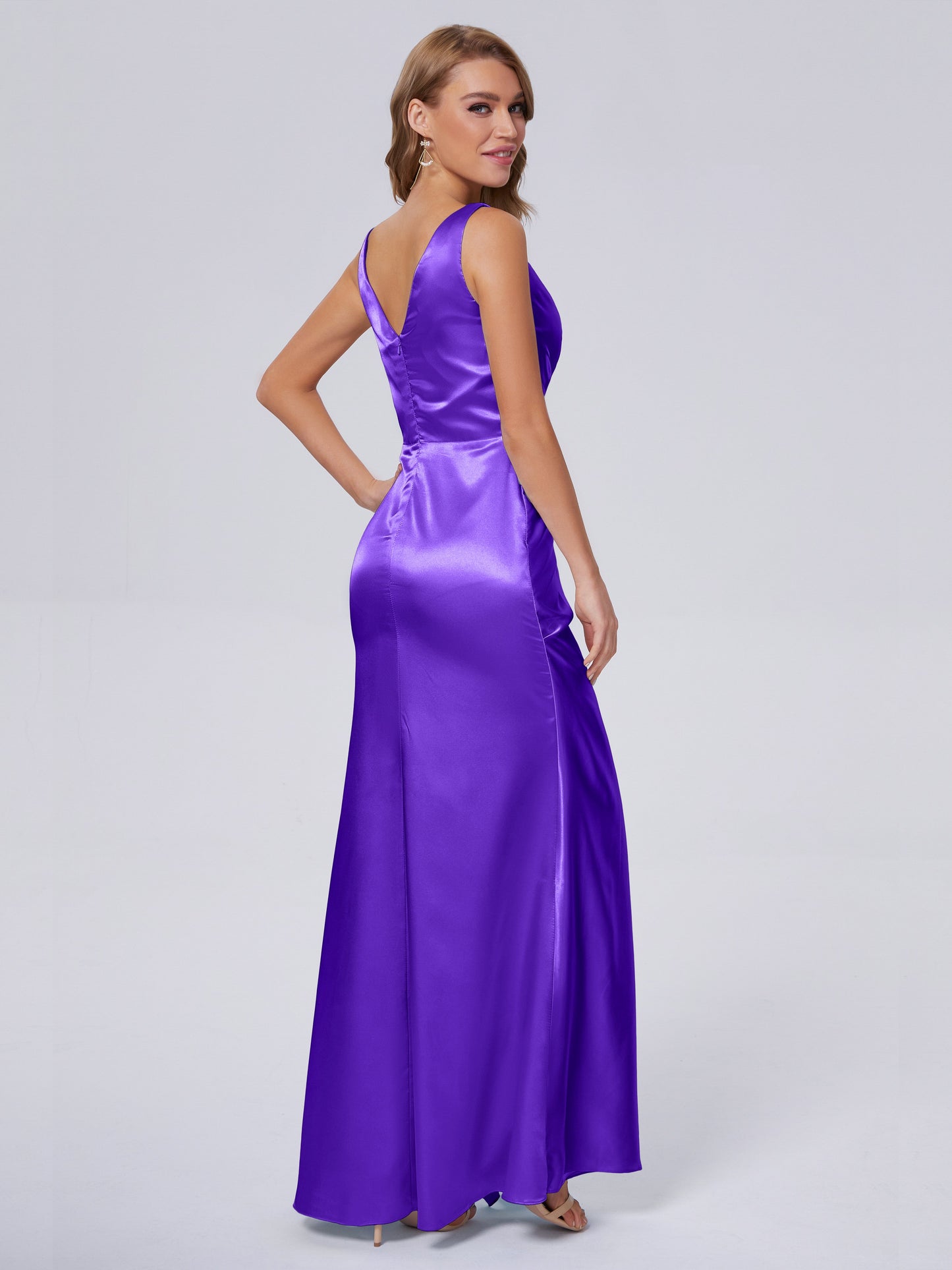 Parker Straps Soft Satin Long Bridesmaid Dresses