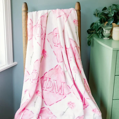 Phi Mu Flannel Fleece Blanket