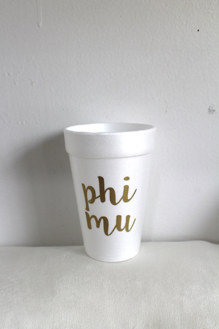 Phi Mu Foam Cups