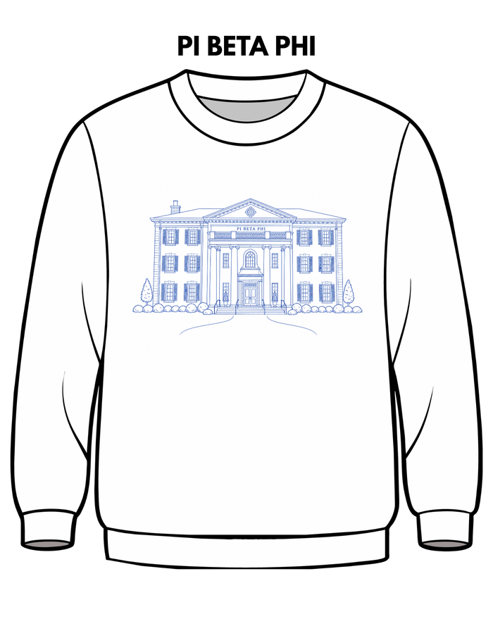 Pi Beta Phi Embroidered House Crewneck