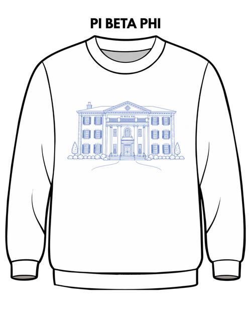 Pi Beta Phi Embroidered House Crewneck
