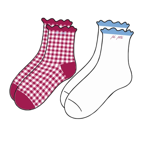 Pi Beta Phi Ruffle Sock Set