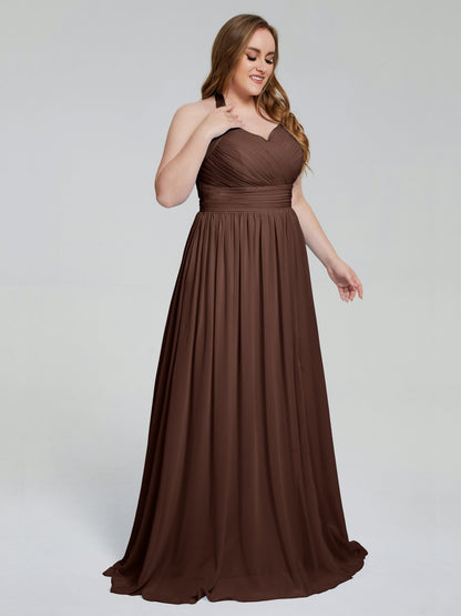 Presley Halter Split Plus Size Long Bridesmaid Dresses
