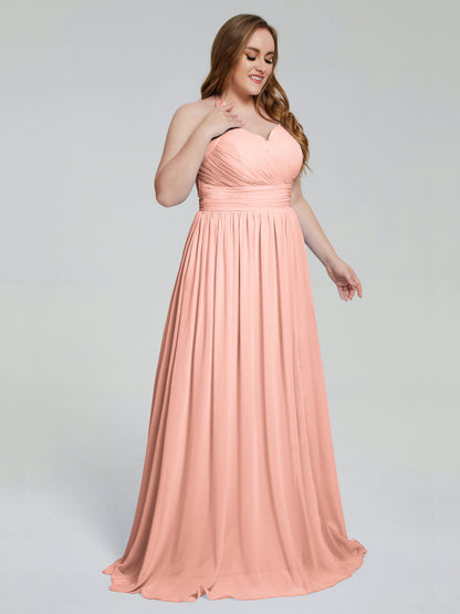 Presley Halter Split Plus Size Long Bridesmaid Dresses