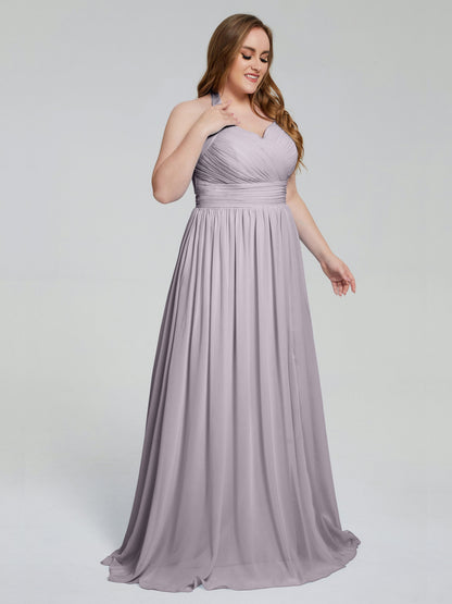 Presley Halter Split Plus Size Long Bridesmaid Dresses