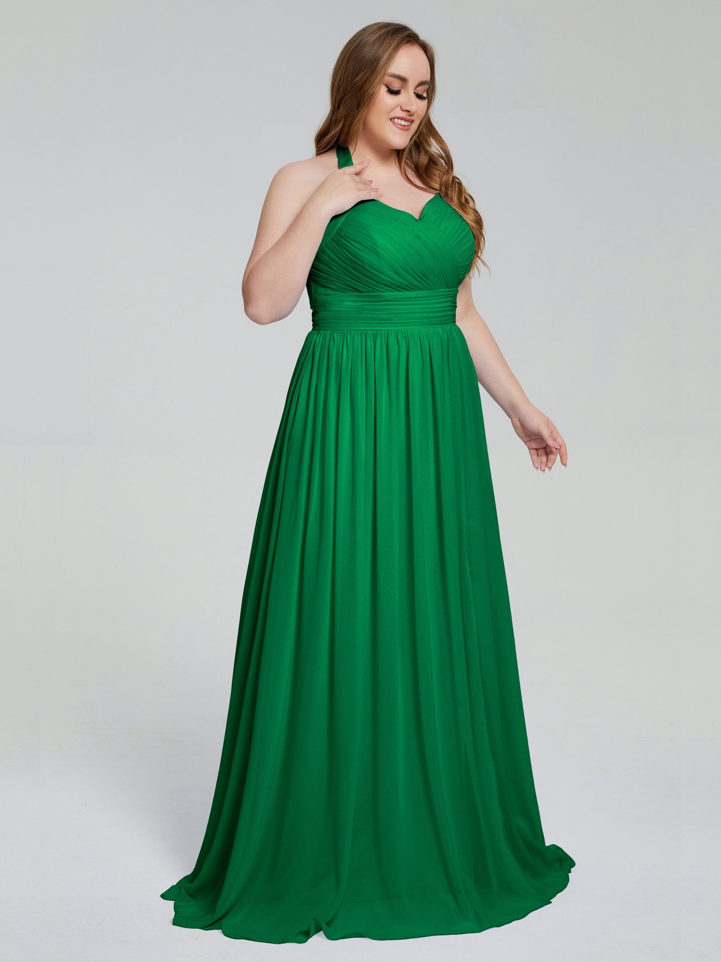 Presley Halter Split Plus Size Long Bridesmaid Dresses