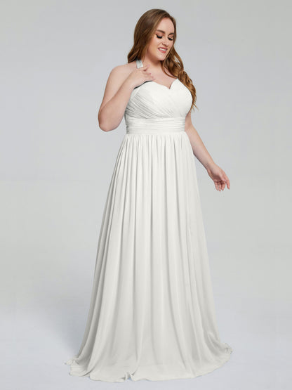 Presley Halter Split Plus Size Long Bridesmaid Dresses