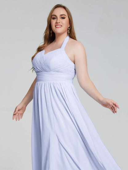 Presley Halter Split Plus Size Long Bridesmaid Dresses