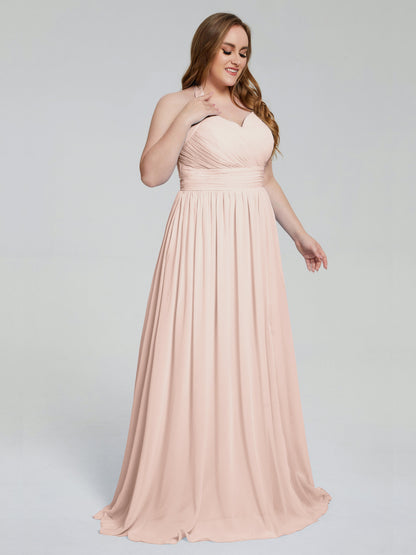 Presley Halter Split Plus Size Long Bridesmaid Dresses