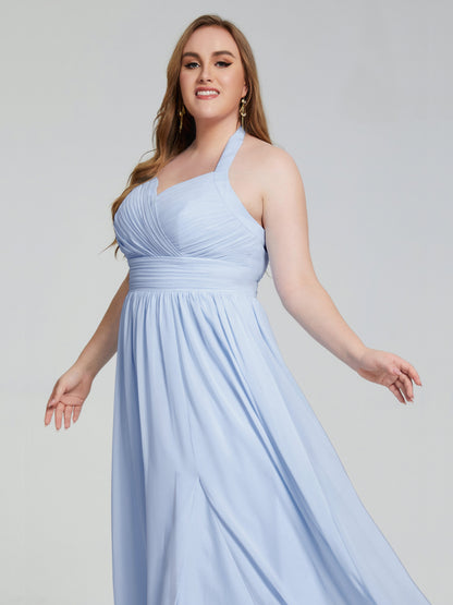 Presley Halter Split Plus Size Long Bridesmaid Dresses