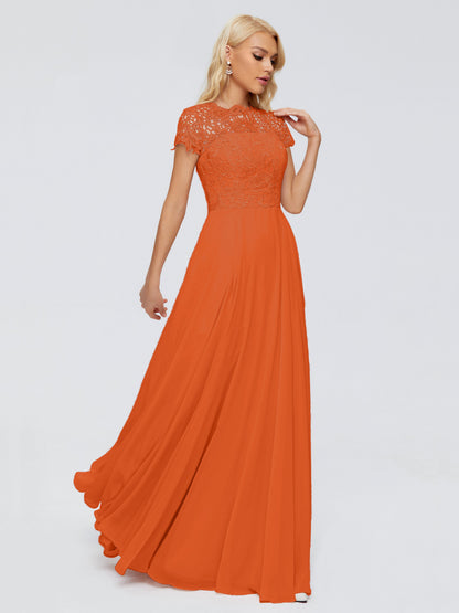 Cicinia Rose A-Line Cap Sleeves Lace Bridesmaid Dresses With Pockets