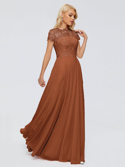 Cicinia Rose A-Line Cap Sleeves Lace Bridesmaid Dresses With Pockets