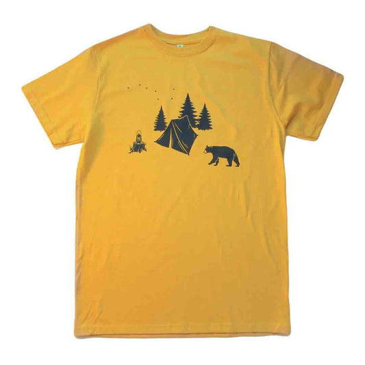 Short Sleeve - Camping Yellow Organic Cotton by Uzura