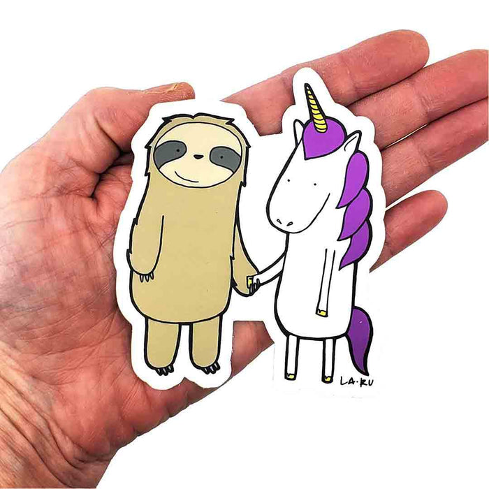 Sticker - Sloth and Unicorn Friends by La Ru