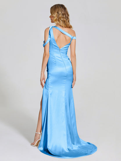 Rosalie Straps Side Slit Soft Satin Bridesmaid Dress